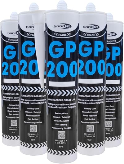 Bond It GP200 Clear Silicone Sealant 10 Pack Mould Resistant Bathroom