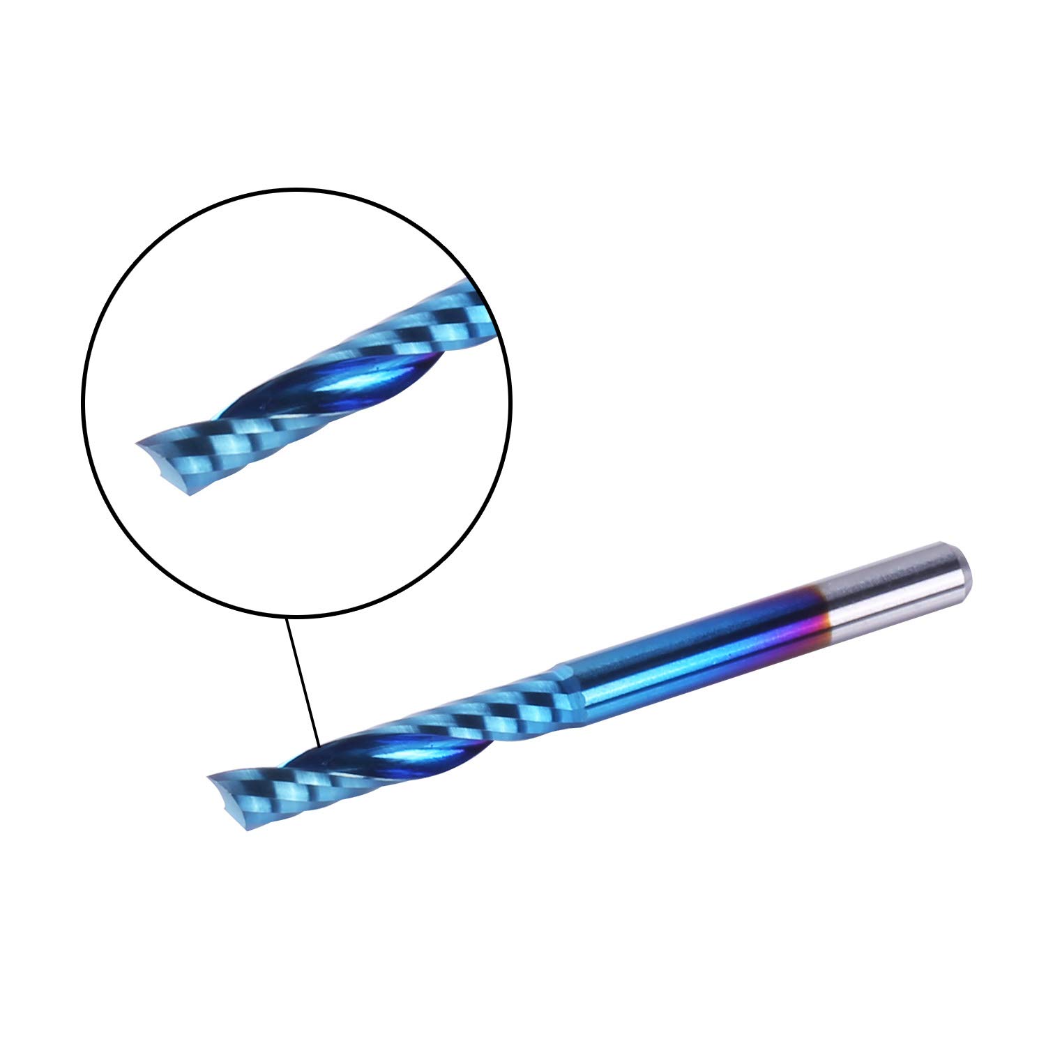 SainSmart Genmitsu 10Pcs Nano Blue Coat Flat Nose End Mill CNC Router Bits, 1/8