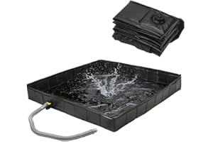 Blueshyhall Foldable Shower Base 41'' x 41'' x 5" with Drain Pipe, Heavy Duty Camping Shower Tray w/1m Drain Hose, Outdoor Po