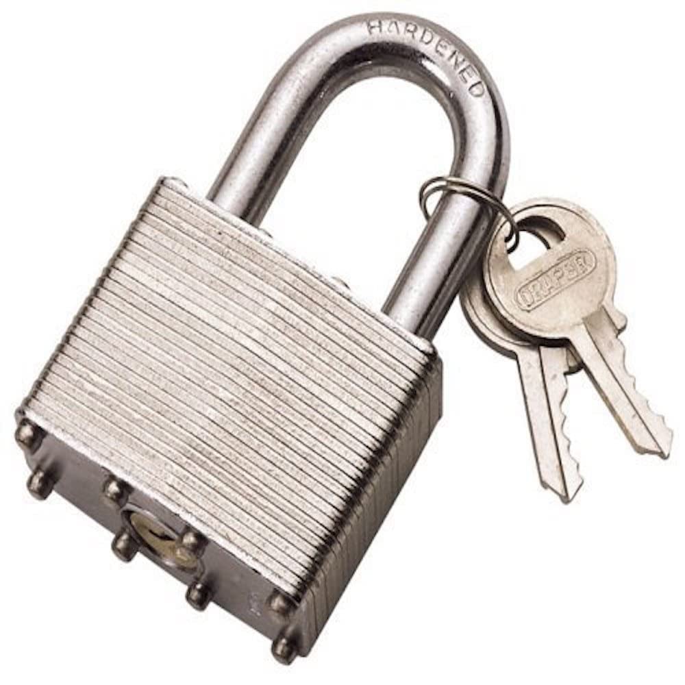 Draper 14020 Laminated Steel Padlock, 40mm, 17cm x 9.5cm x 3cm