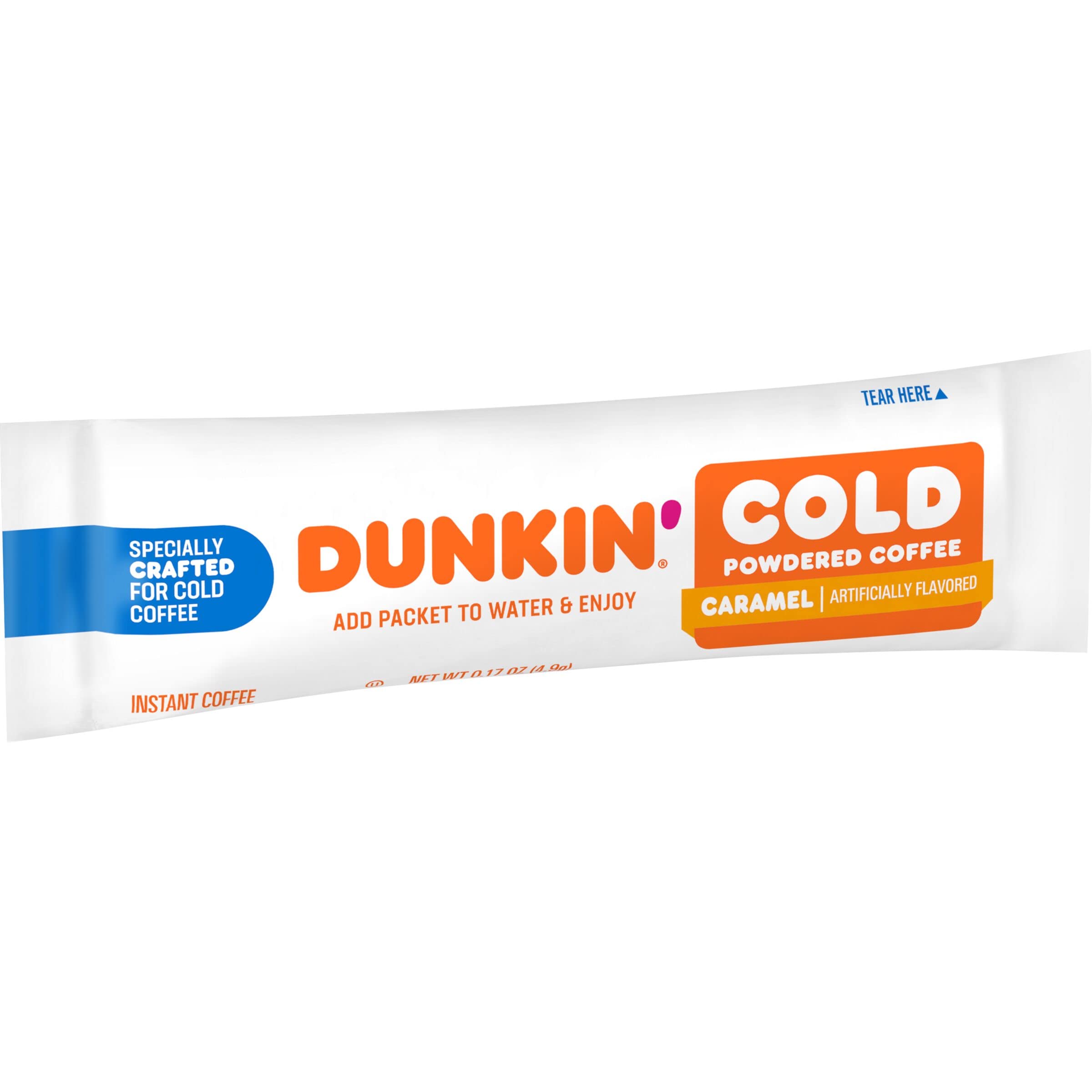 Dunkin' Cold Caramel Flavored Powdered Single Serve Instant Coffee