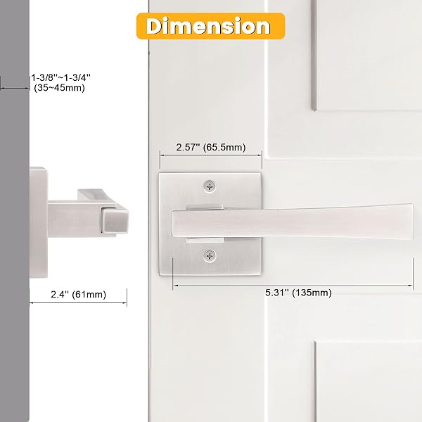 KNOBELITE 8 PACK BLACK DOOR LEVER DUMMY LEVER DOOR HANDLES FOR CLOSETS FRENCH DOORS,SQUARE DUMMY DOOR LEVER,NON-TURNING SINGLE SIDE PULLS