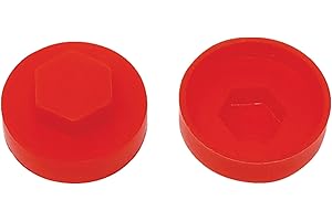FORGEFIX TechFast Roofing Screw Cover Caps | 16mm | Poppy Red - Plastic | Box 100