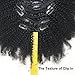 Luwigs 12 Inch Afro Kinky Curly 4B 4C Clip in Hair Extensions Natural Color 7Pcs/Set Brazilian Virgin Human Hair Clip Ins for Black African American Women