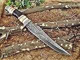 13.5" Long hand forged Damascus steel Hunting
