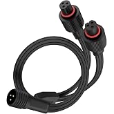 Norward ﻿﻿Y-Splitter Extension Cable for Govee Permanent Outdoor Lights 2 | IP68 Waterproof Y-Splitter Connector for Govee H805ABC H705DEF Outdoor Lights, 1 Male to 2 Female for Go-vee Light Y Splitter