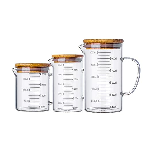 Compra HENG, Taza medidora de Vidrio para el hogar, con Vaso ...