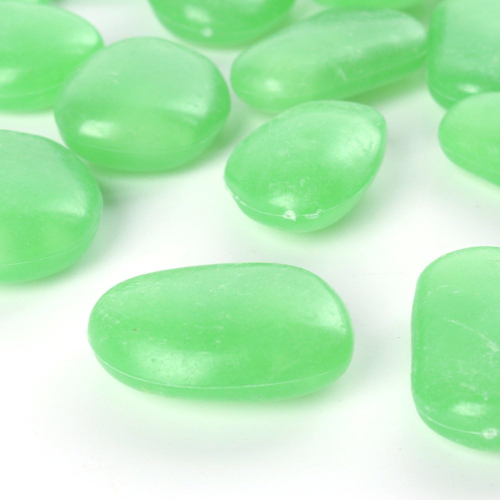 Glow in The Dark Stones, Garden Pebbles, Decorative Stones, Glow Pebbles Rocks Gravel Marbles for Aquarium Succulent Outdoor DIY Garden Gifts Decoration,3-4cm(1 1/2''-1 4/7''), 400g/0.88lbs, Green: Home & Kitchen