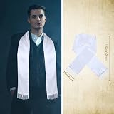 Geyoga White Tassel Scarf Men Women 1920s Gangster Cosplay Long Shawl Fancy view 8
