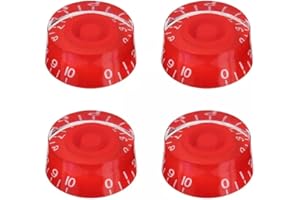 XIYANGJUAN Electric Guitar Knobs Speed Volume Tone Control Knob for LP Style Electric Guitar Parts Replacement Set of 4Pc (Red-White Word)