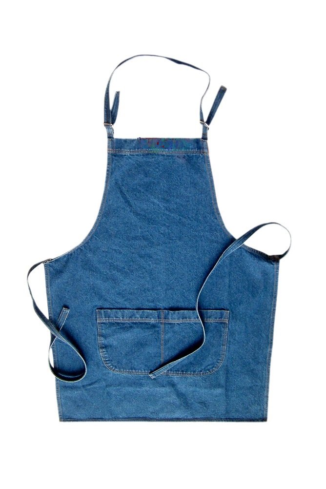 Bronta Mill Denim Apron with Twin Pockets for Men and Women - Chef Work DIY - Stonewash and Light Stonewash