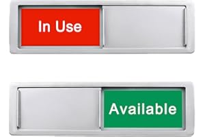 LOYINLO in Use or Available Sign,Vacant Occupied Sign for Home Office Hotles Hospital Restroom, Vacant Occupied Slider Door Status Tells Whether Room in Use or Available,Non-Scratch Magnetic Slider Door Indicator Signs, 7'' x 2'' - Silver