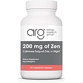 Allergy Research Group ARG 200 mg of Zen - Supports Calm and Stress Balance - Delivers 200 mg L-Theanine & 550 mg GABA per Serving - Vegetarian & Hypoallergenic - 60 Servings - 120 Capsules