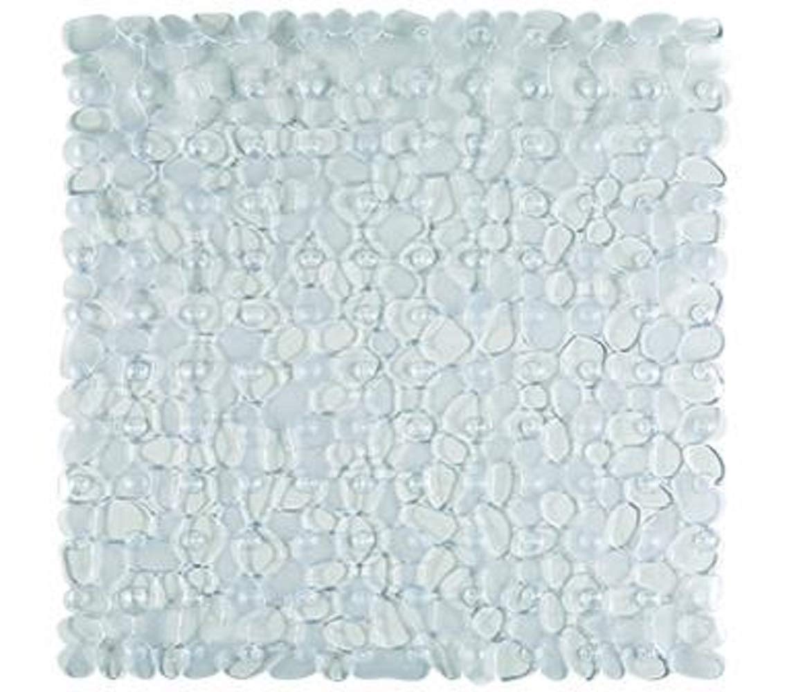 AQUALONA Bath Mat, Anti-Mould Non-Slip, Extra Soft PVC, BPA, Latex, Phthalate Free, Pebbles, Clear, 54cm x 54cm — image 1