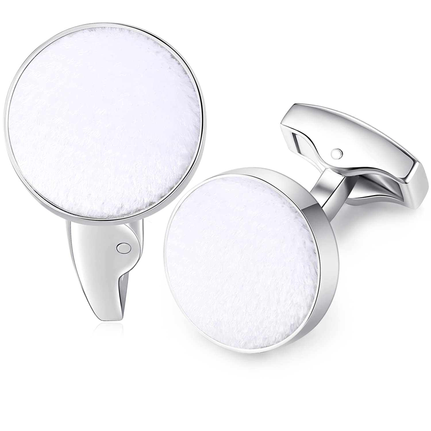 HONEY BEAR Cotton Fabric Valvet Cufflinks for Men's Shirt,for Business Wedding Gift