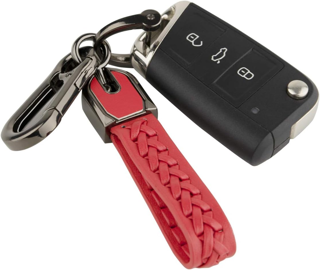 Cute Genuine Leather Cord Keyring Detachable Lanyard Car Accessories