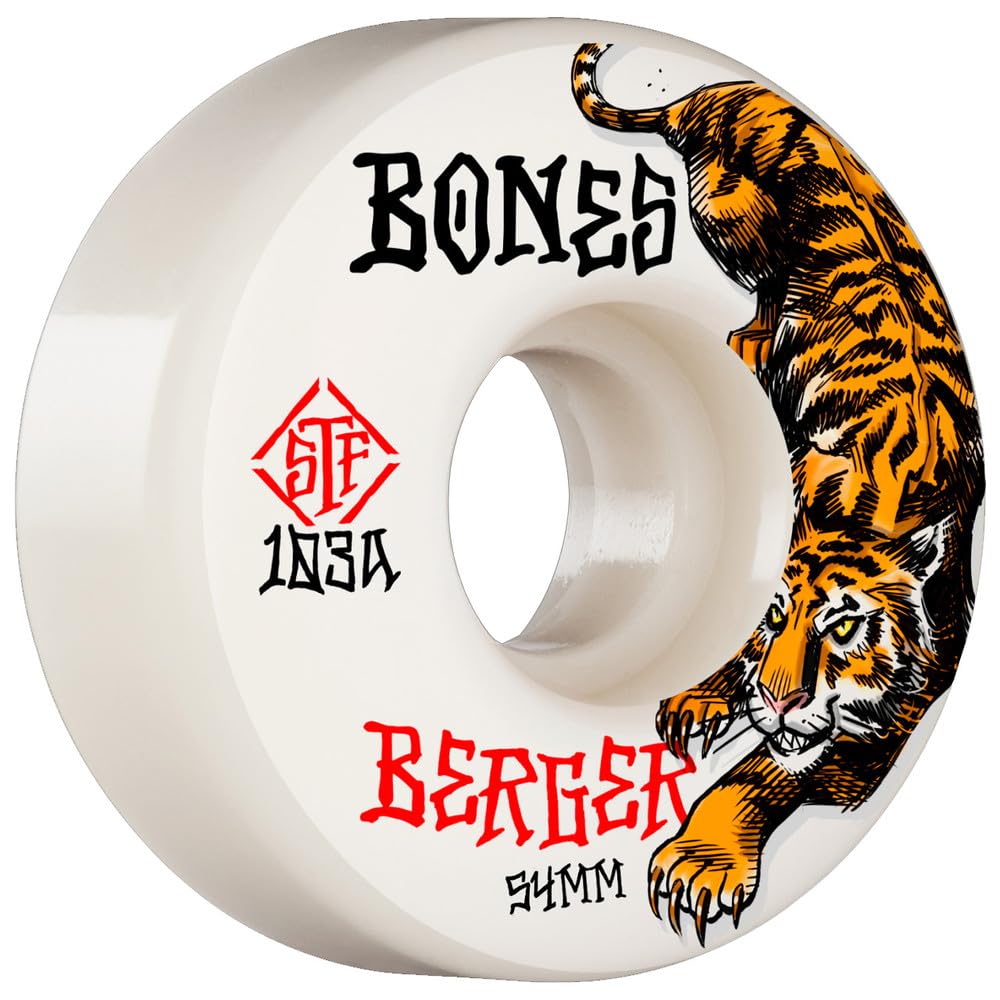 Bones STF Berger The Hunter Skateboard Wheels 103A V3 Slim White 54mm
