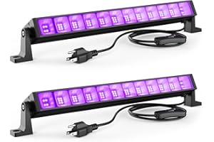 Atfoyer 2PCS 40W LED Black Light Bar, Black Lights for Glow Party, Blacklight with Plug &Switch, Each Light Up 484 Sq.ft Area, Glow Light for Halloween, Fluorescent Body Paint, Stage Lighting, Bedroom