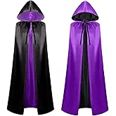 Gvhntk Unisex Reversible Hooded Cloak Cape for Halloween Party Devil Vampires Cosplay Costumes