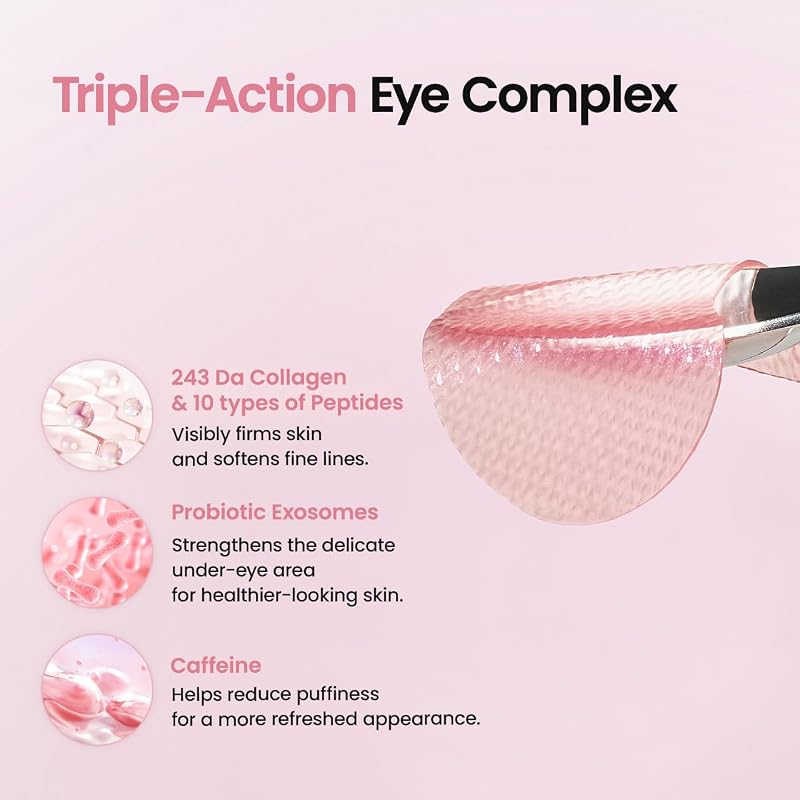Collagen Peptide Under Eye Patches, Patchs Yeux Hydrogel aux Peptides de Collagène, Pour Cernes, Poches et Ridules, K-Beauty Coréenne, 60 Patchs
