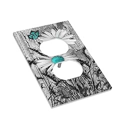 Turquoise Butterfly Daisy Flower 1 Gang Outlet