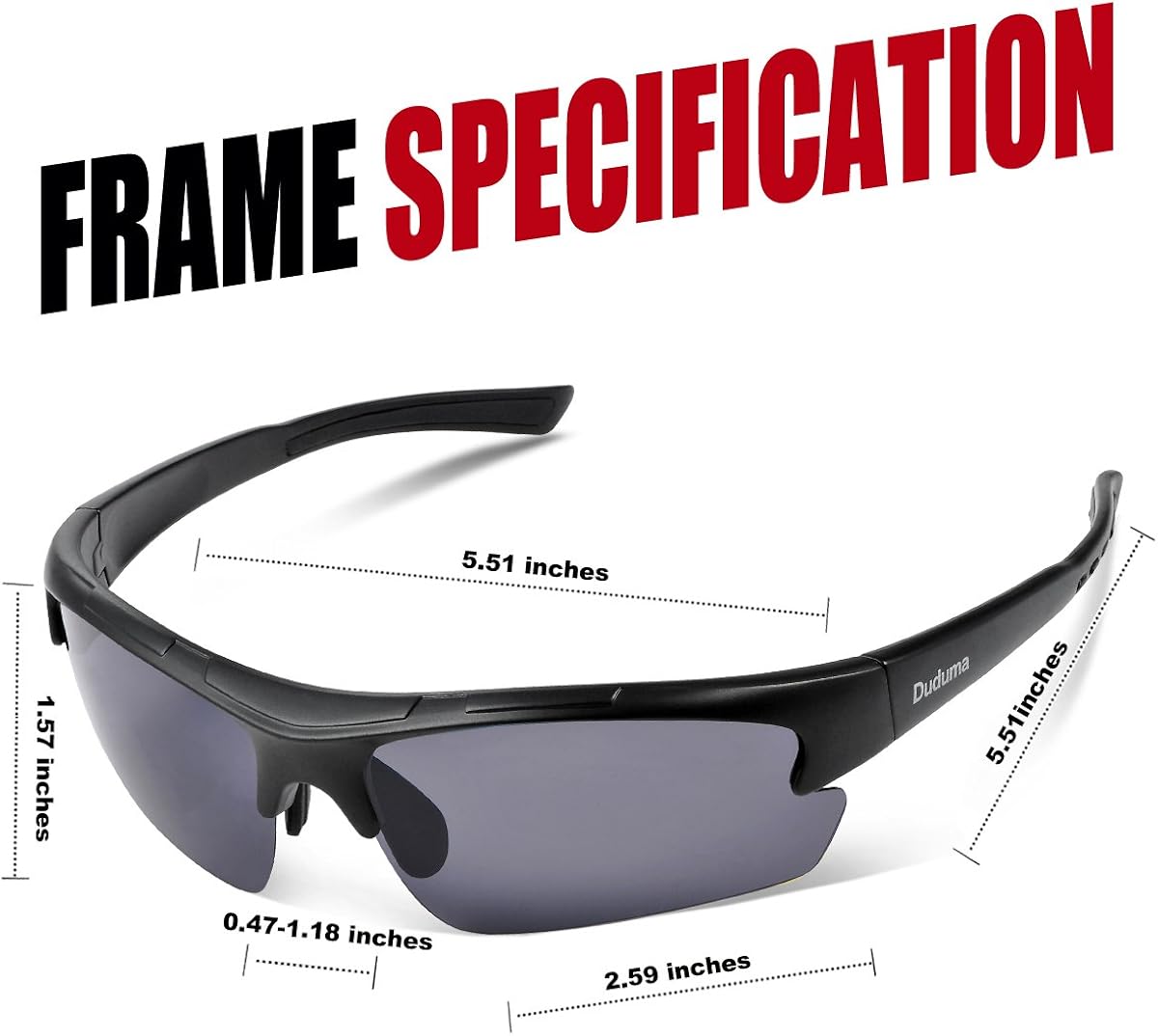Polarized Designer Fashion Sports Sunglasses for Baseball Cycling Fishing Golf Tr62 Superlight Frame: Clothing