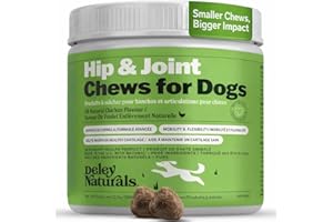 Deley Naturals Hip and Joint Supplement for Dogs - Glucosamine Chondroitin MSM & Collagen for Dogs - Dog Joint Supplement, Sm