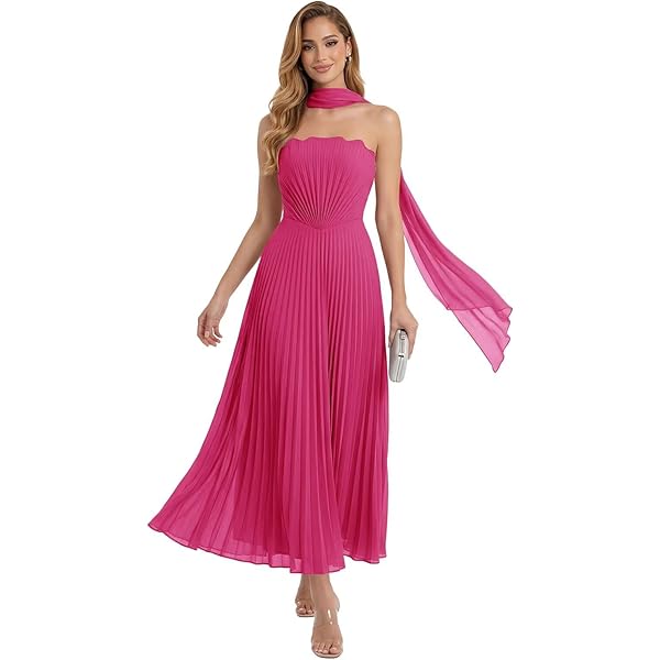 pink bridesmaid dresses midi Allegra Satin Tie Shoulder Bridesmaid Dress main image 0