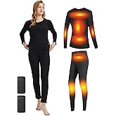Windpost Women's Electric Thermal Long Underwear set,USBWomen's Heated Thermal Underwear set,Snow Leggings for Women