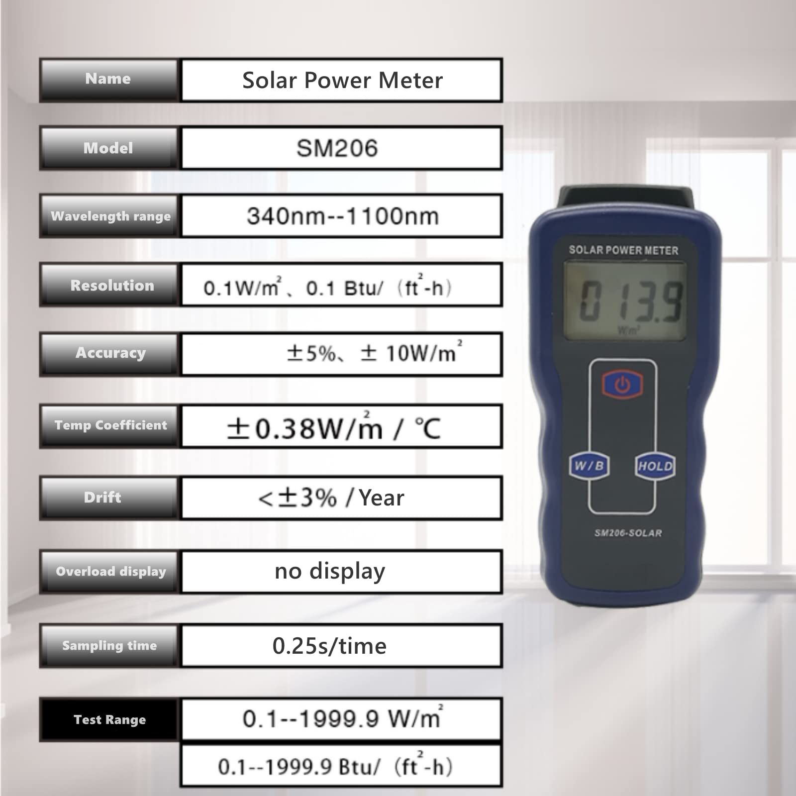 Mua Digital Solar Power Meter, Sun Light Energy Measuring Tester for ...