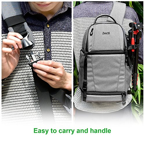 Zecti-Sling-Camera-Bag-for-DSLR-Camera-Canon-Nikon-Sony-Pentax-Olympus-and-etc-Gray