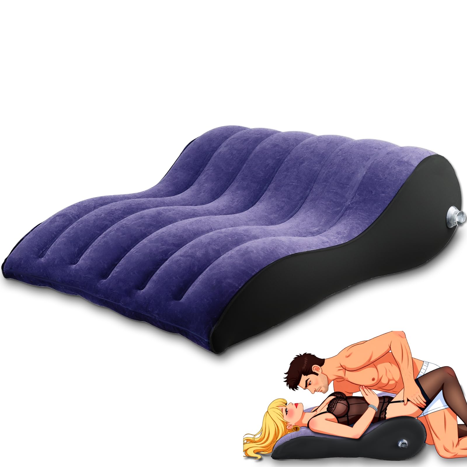 Photo 1 of RNPFOR Sex Cushion Inflatable Sex Pillow PVC Flocking Sex Chair Travel Pillow Magic Cushion Body Support Pillow, Used for Couple Positioning, Deeper Position