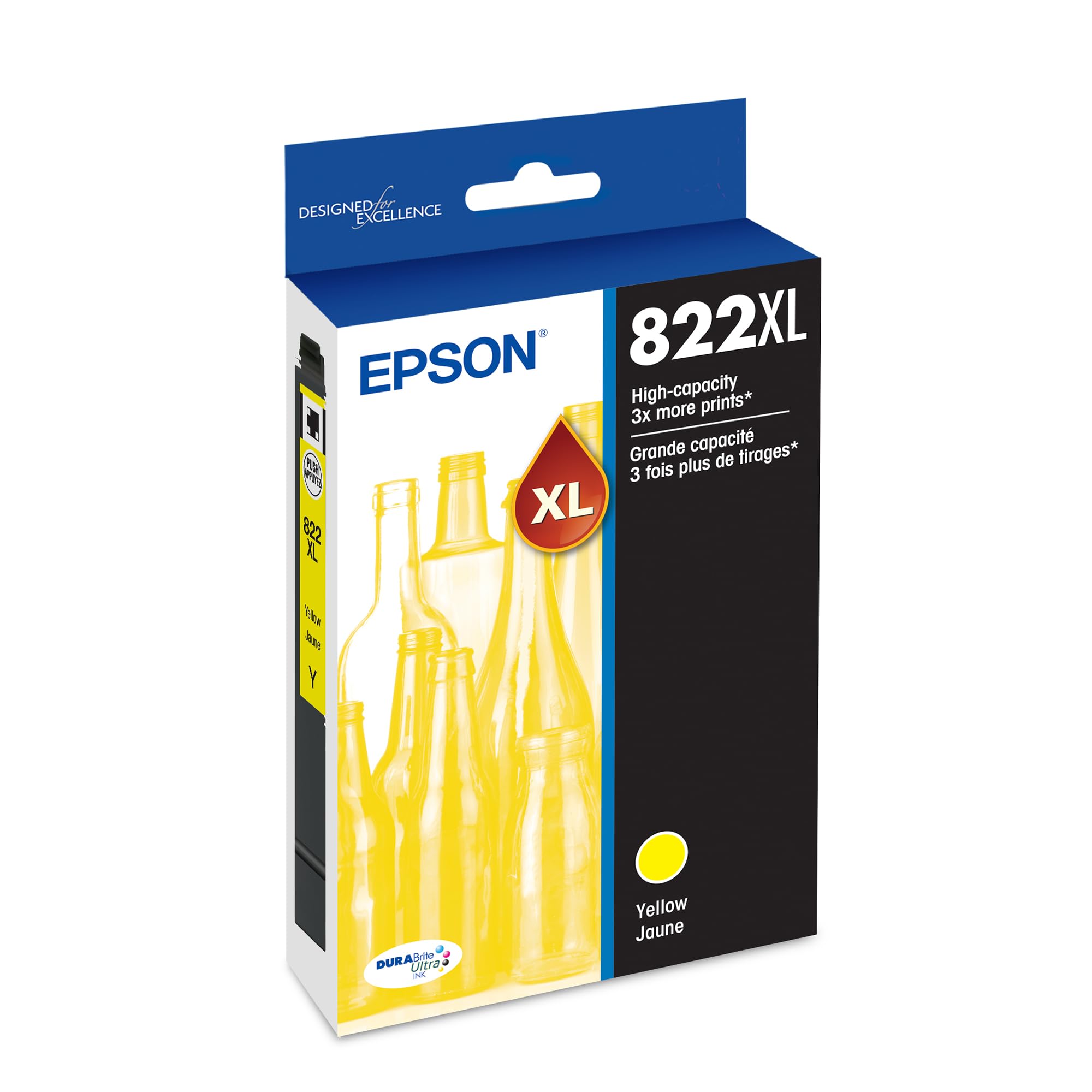 Photo 1 of EPSON 822 DURABrite Ultra Ink High Capacity Yellow Cartridge (T822XL420-S) Works with WorkForce Pro WF-3820, WF-3823, WF-4820, WF-4830, WF-4833, WF-4834