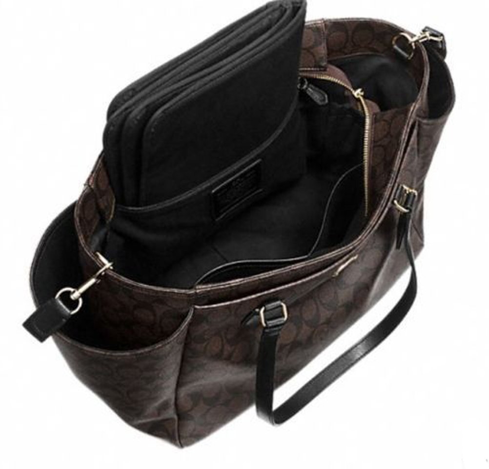 coach large diaper tote travel bag