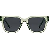 Peepers by PeeperSpecs Unisex Paloma Oversized Sun Square Unisex Paloma Sun Polarized Square Sunglasses, Gray, +0.00