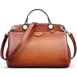 AB Earth Women Genuine Leather Handbag Top-handle Tote Cross Body Shoulder Messenger Bag (Brown)