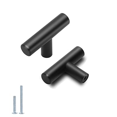 Buy Probrico 15 Pack Flat Black Cabinet Knobs Single Hole 2 Inch Euro Cabinet Pulls Drawer Handles Kitchen Cupboard T Bar Knobs Online In Indonesia B01icumc1y