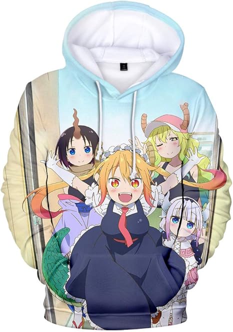 Amazon Co Jp 小林さんちのメイドラゴン パーカー セーター 長袖 キャラクター 3dプリント フード付き カジュアル 男女兼用 コスプレ衣装 人気 アニメ 大人 子供服 15サイズあり ホビー 通販