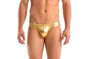 Gary Majdell Sport Mens Liquid Gold Metallic Contour Pouch Bikini Swimsuit Size Large