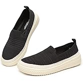 ZUXYAFU Women's Knit Loafers Round Toe Loafer Flats Comfortable Casual Walking Work Penny Driving Dressy Slip-on Shoes