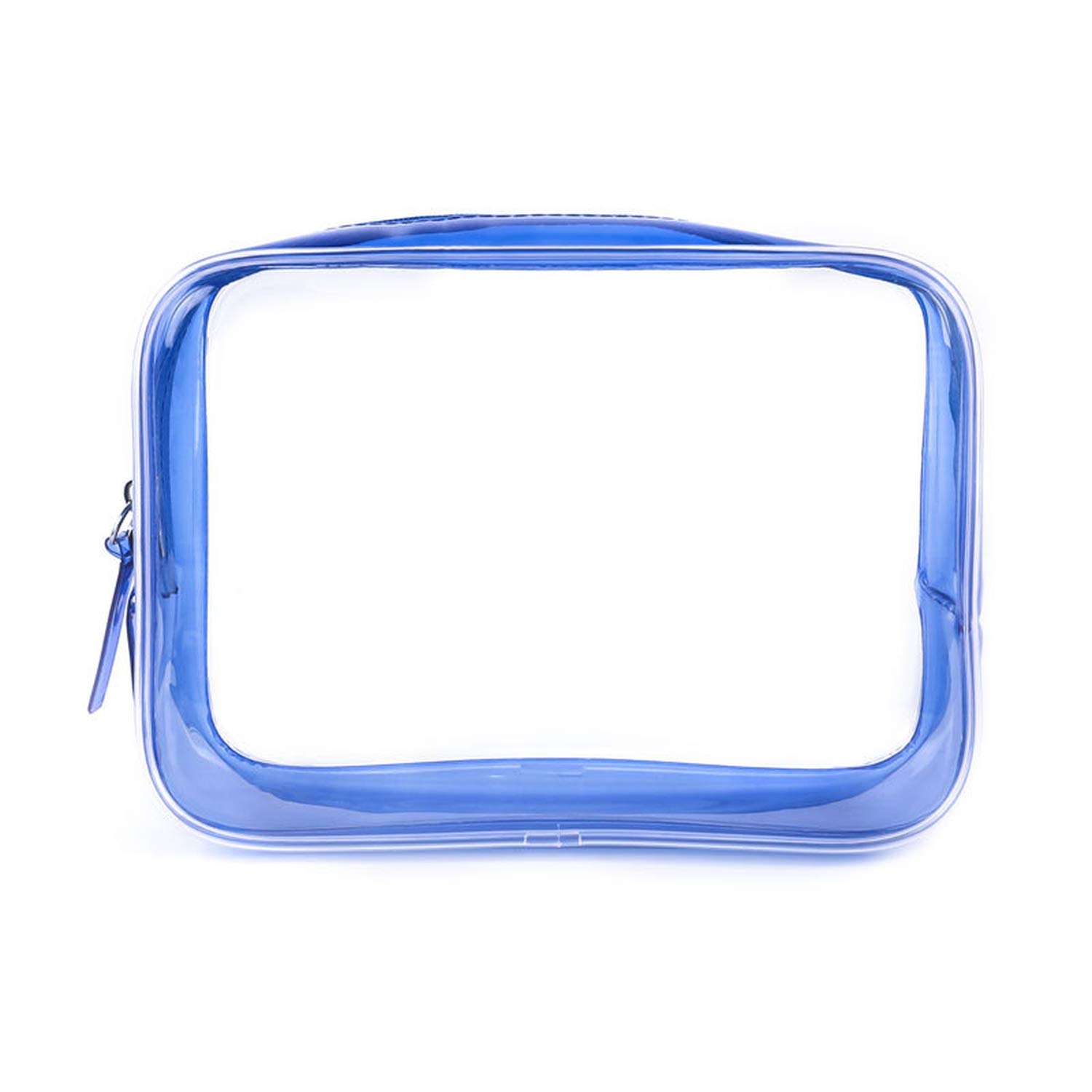 Women Transparent Cosmetic Bag Clear Zipper Travel Make Up Case Makeup Beauty Organizer Storage Pouch Toiletry Wash Bags,Blue,L