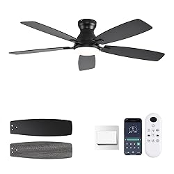 NKPU 52inch Flush Mount Ceiling Fans with Lights