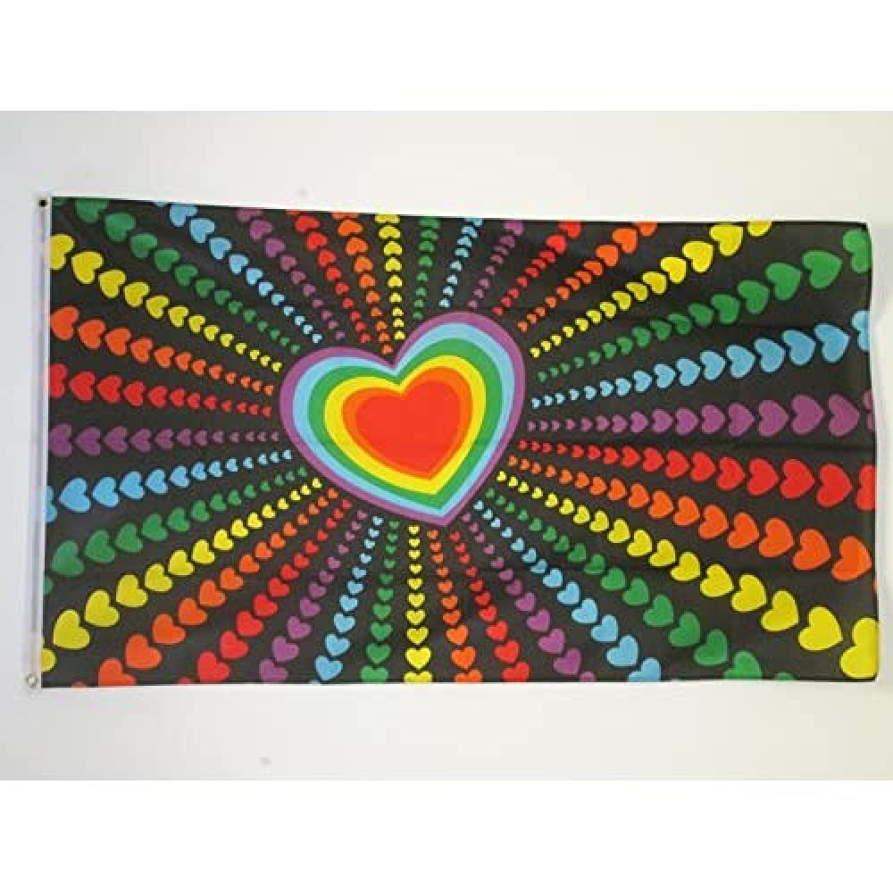AZ FLAG - Rainbow Love Flag - 2x3 Ft - 100D Polyester Gay Pride Banner with Two Metal Grommets - Fade Resistant - Vivid Colors - 2' x 3' Feet - 90x60 Cm