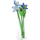 Red Co. Decorative Glass Lovely Flower Bouquet with Vase, Gift Boxed – Morning Glory