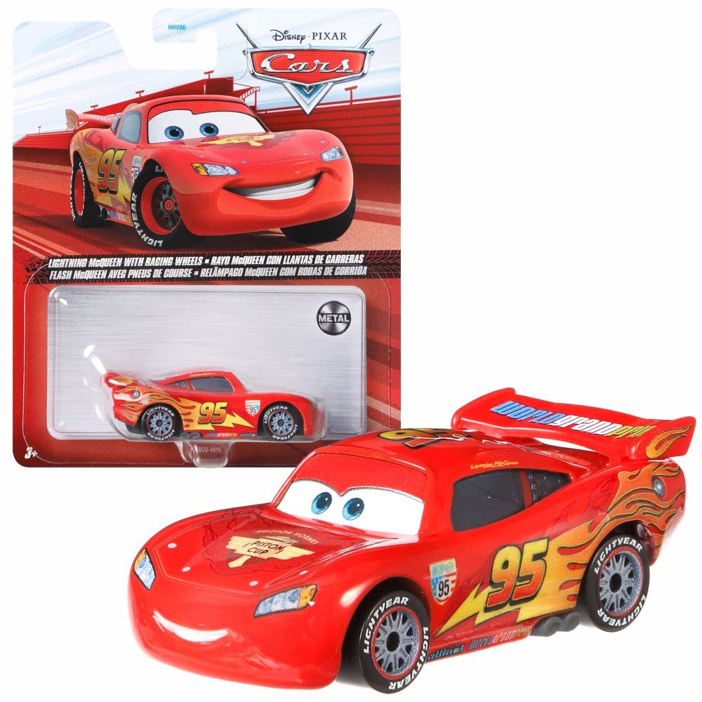 Mattel Vehicles Racing Style Disney Cars Die Cast 1:55 Car, Type: L. McQueen Racing Wheels