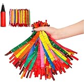 Rocket balloons, whistling sound of 100 flying balloons, inflation pump | Assorted Colors Long Balloons,Parties,Birthday, Festival, Party Decoration