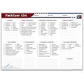 lovielf Large Travel Packing list PackEase checklist Essentials Memo Note Pad | A4 Size 8.27" X 11.69" | 50 sheets