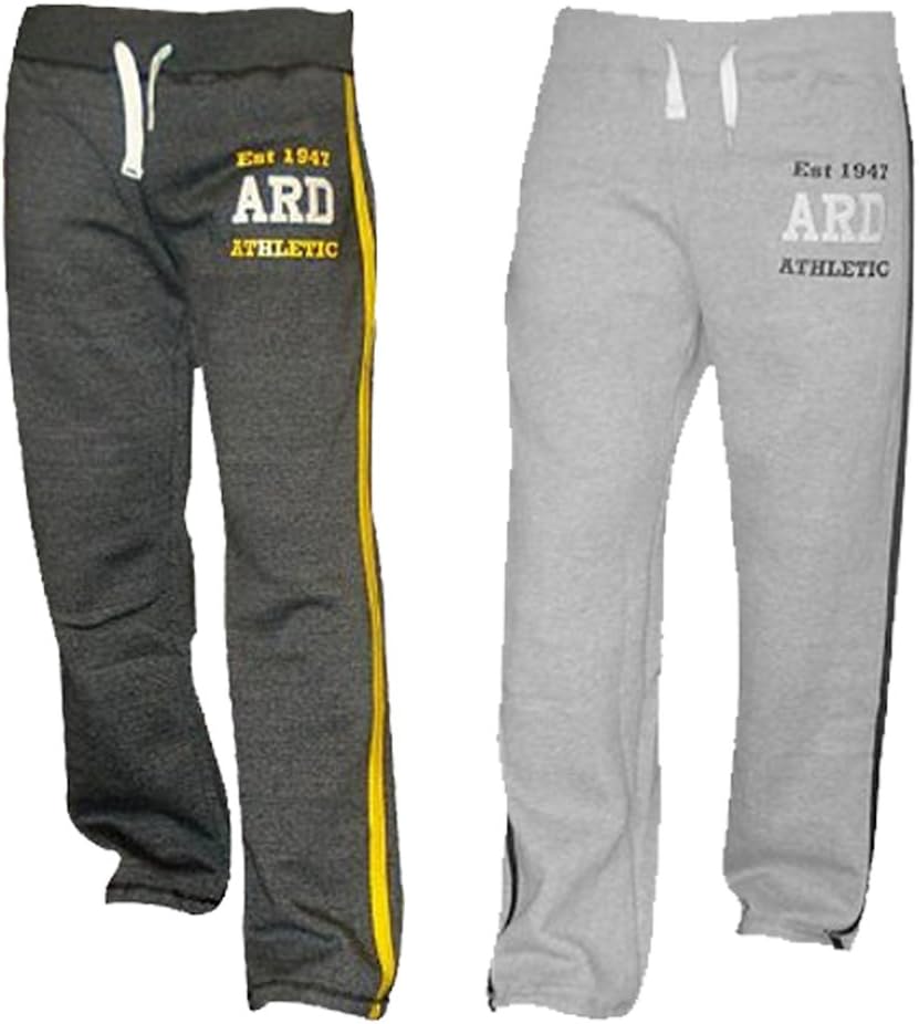 XXRMen's Fleece Joggers Track Suit Bottom Jogging Exercise Fitness Boxing MMA Gym Sweat Fleece Trousers (Grey and Charcoal)