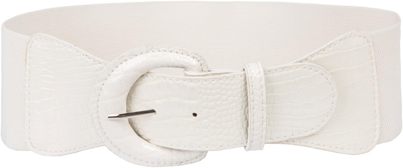 Meetloveyou Women's Wide Belt Faux Leather NEW Stretchy Elastic Solid Casual Waist Belts Waistband for Ladies' Dress