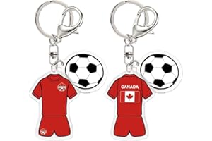 Bllavie 2 PCS Soccer Keychain for 2026 World Cup, Canada Double-Sided Football Fan Gift & Souvenir,World Cup Pride Accessory